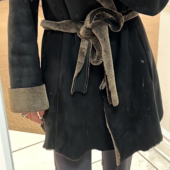 Genuine Shearling Robe Coat - Picture 10 of 15